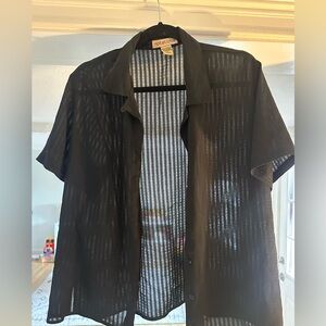 Women’s Plus Size XL sheer button down blouse